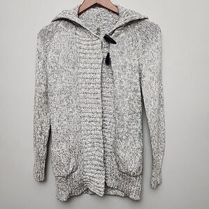 Lola by AFG Horn Button Cardigan‎ Sweater Grey Size XS  Pockets Cozy